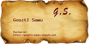 Gosztl Samu névjegykártya